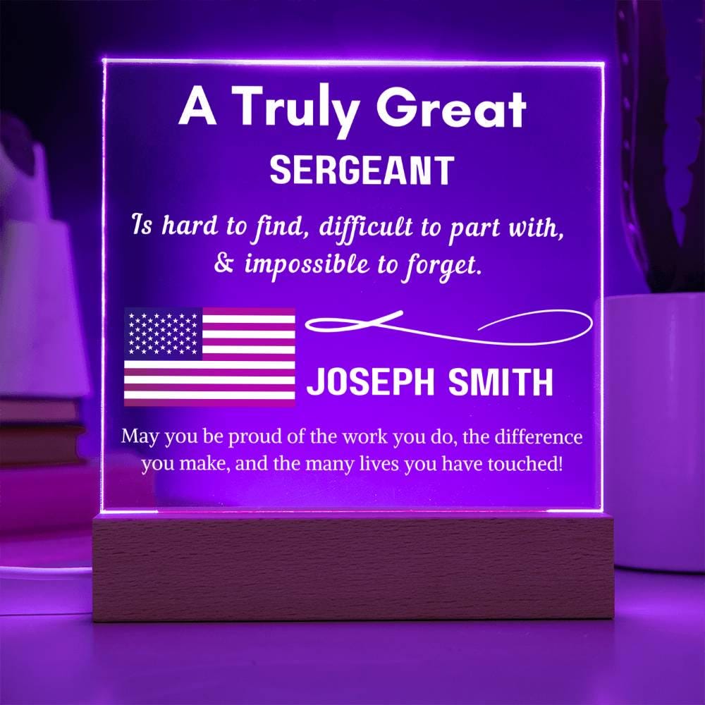 Personalized Sergeant Gift Acrylic Sign – Police Sergeant Promotion – view 9