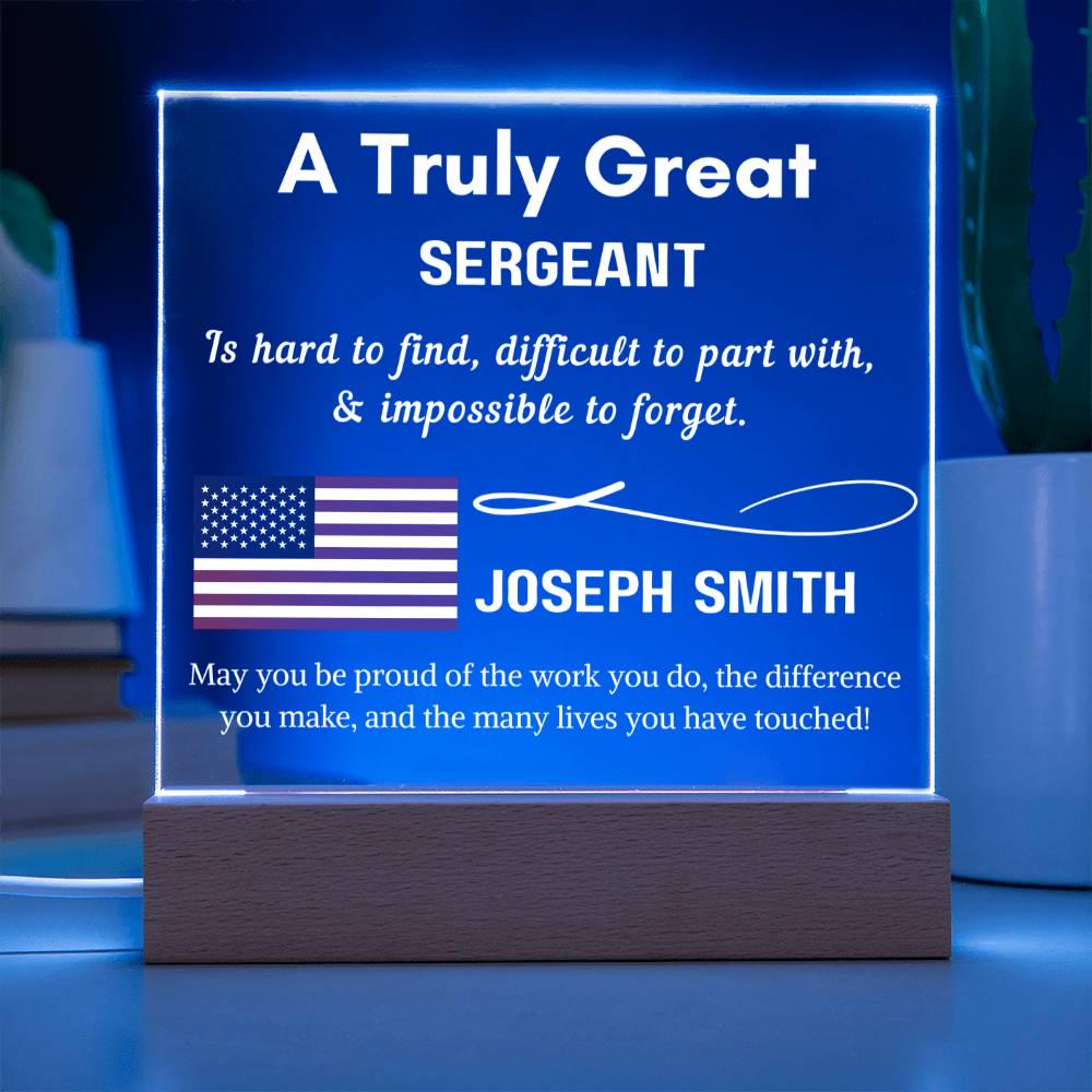 Personalized Sergeant Gift Acrylic Sign – Police Sergeant Promotion – view 5