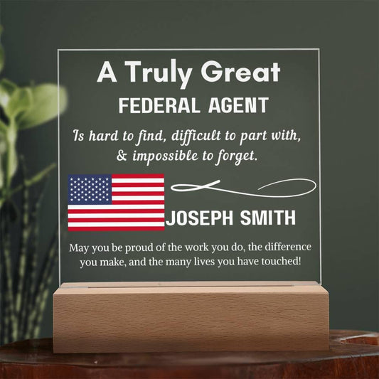 Personalized Federal Agent Gift Sign – Homeland Security Gift