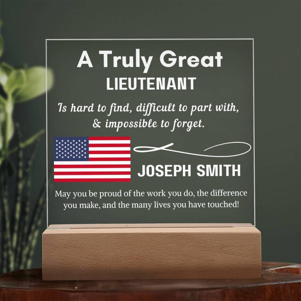 Personalized Lieutenant Gift Acrylic Sign – Lieutenant Promotion Gift