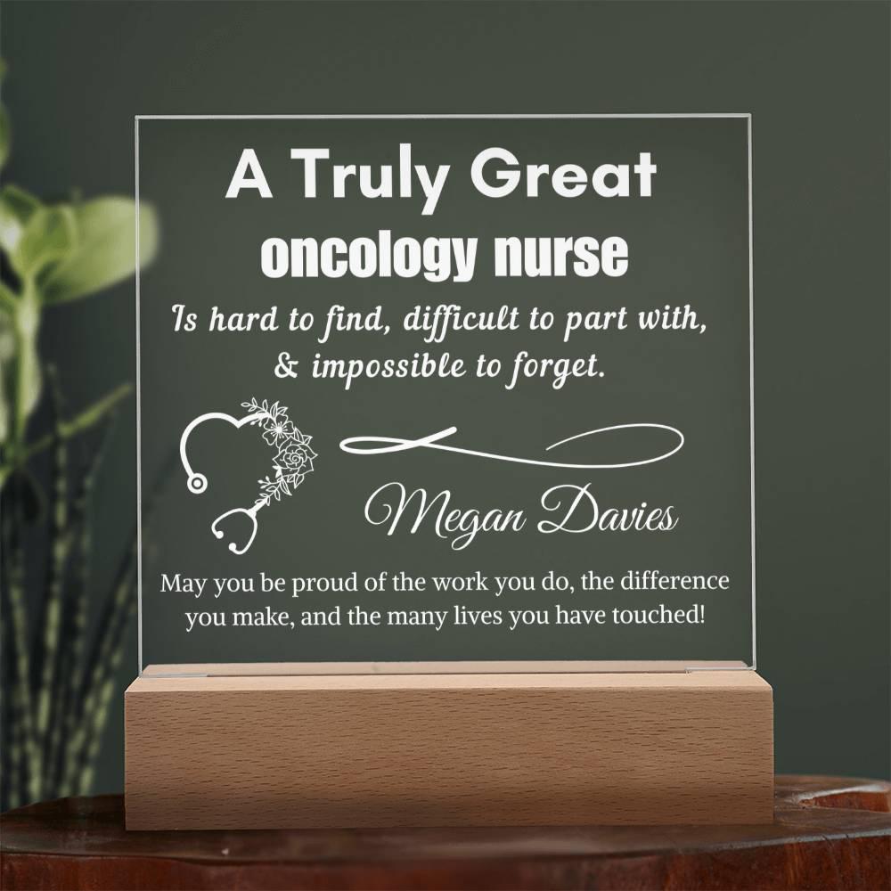 Personalized Oncology Nurse Gift LED Acrylic Sign – Nurse Appreciation – view 5