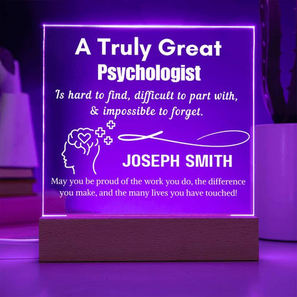 Personalized Psychologist Gift LED Acrylic Sign – Psych Grad Gift – view 4