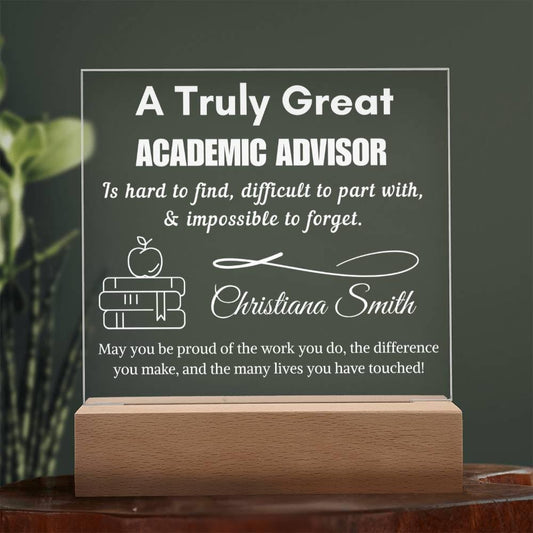 Personalized Academic Advisor Gift Acrylic Sign – College & High – view 2