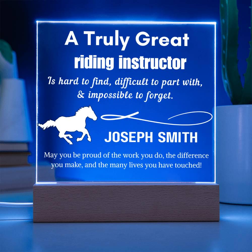 Personalized Riding Instructor Gift LED Acrylic Sign – Horse Trainer – view 2