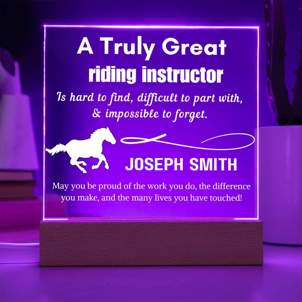 Personalized Riding Instructor Gift LED Acrylic Sign – Horse Trainer – view 7