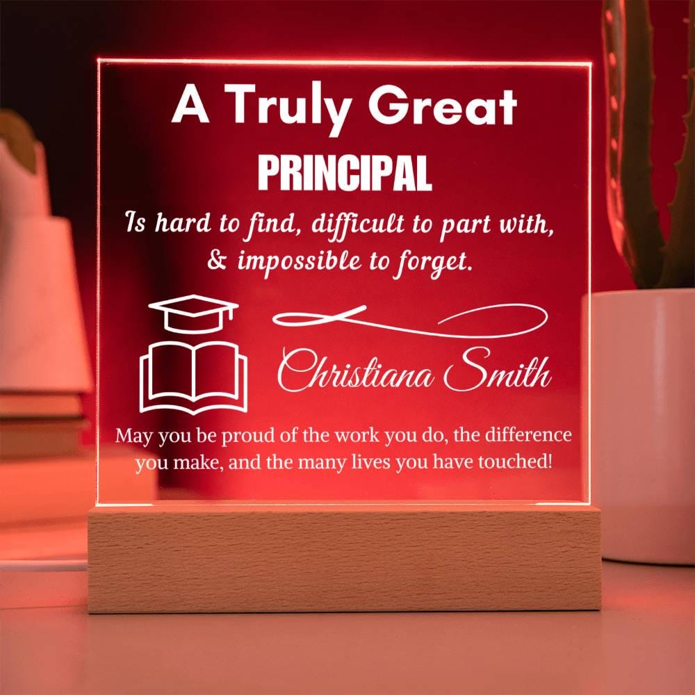 Personalized Principal Gift Acrylic Sign – School Principal – view 4