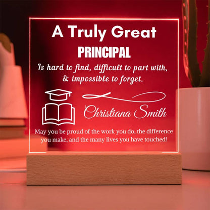 Personalized Principal Gift Acrylic Sign – School Principal – view 4