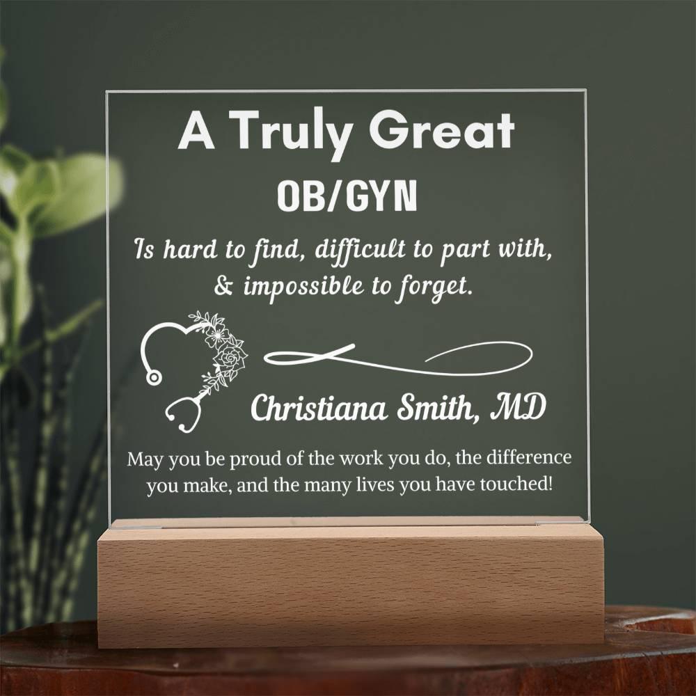 Personalized OBGYN Gift Acrylic Light Sign – Ob-Gyn Doctor – view 2