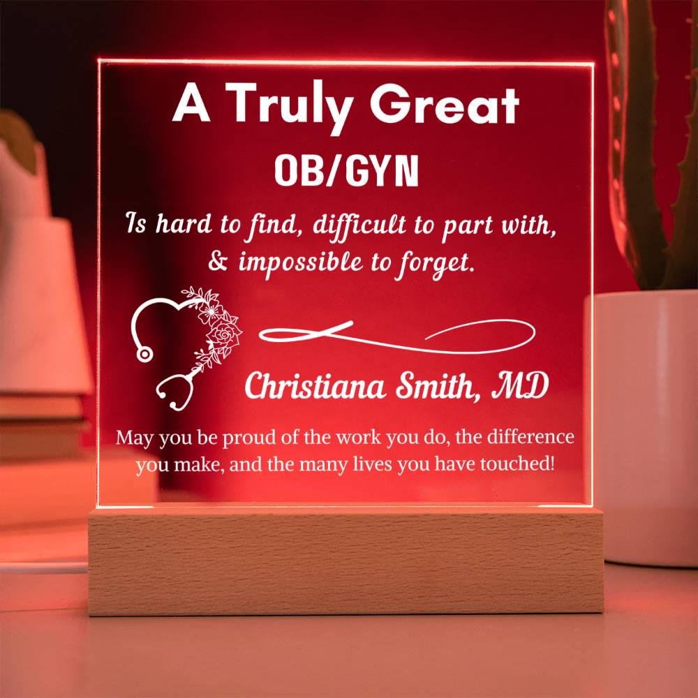 Personalized OBGYN Gift Acrylic Light Sign – Ob-Gyn Doctor – view 4