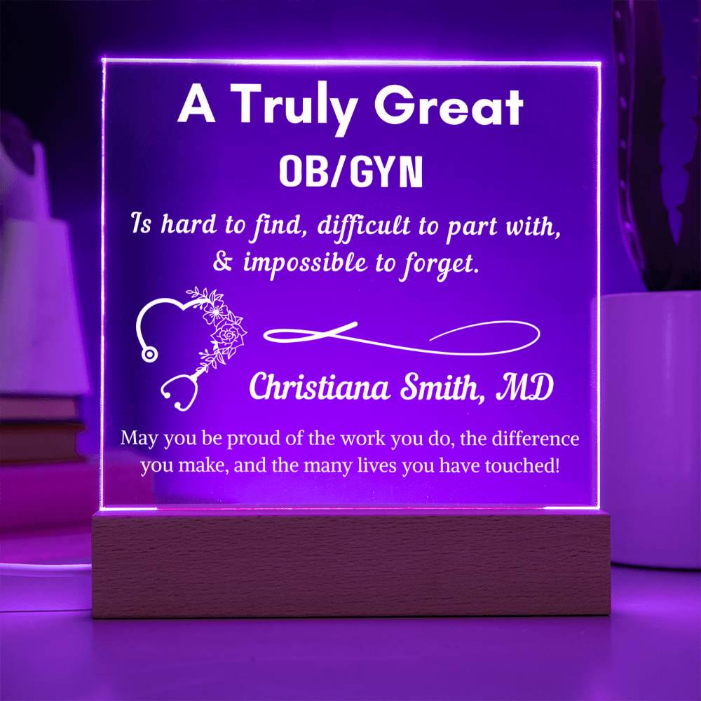 Personalized OBGYN Gift Acrylic Light Sign – Ob-Gyn Doctor – view 3