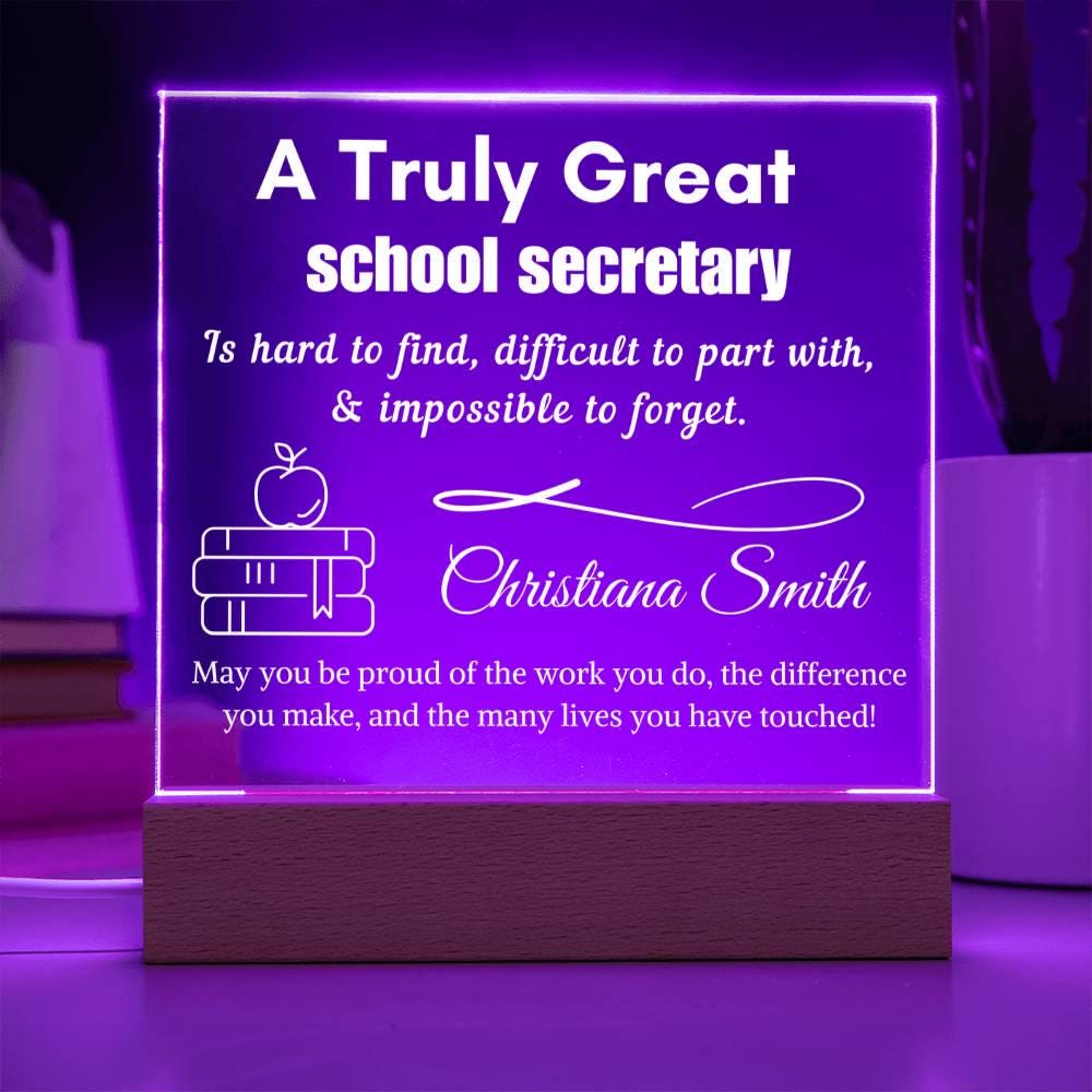 Personalized School Secretary Gift Acrylic Sign – Appreciation Gift – view 8