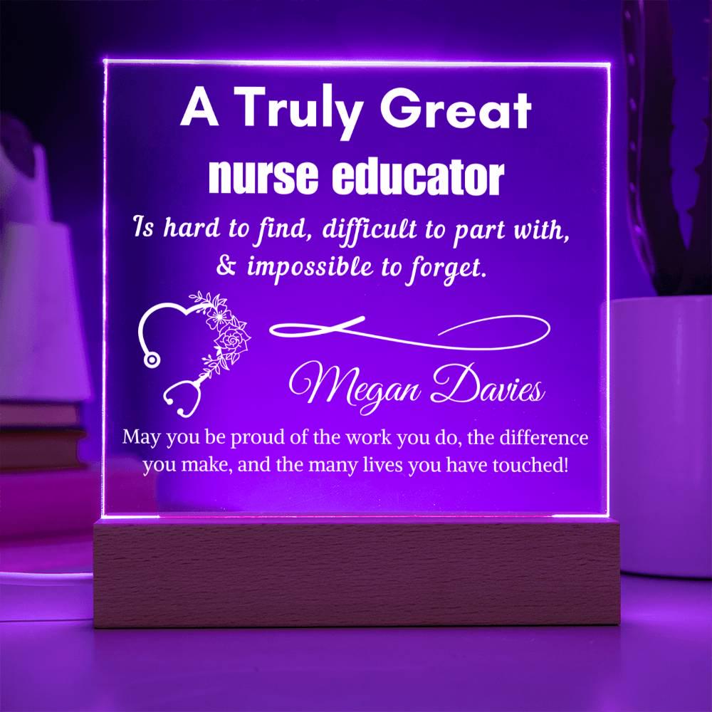 Personalized Nurse Educator Gift Cordless LED Acrylic Sign – Nursing – view 9