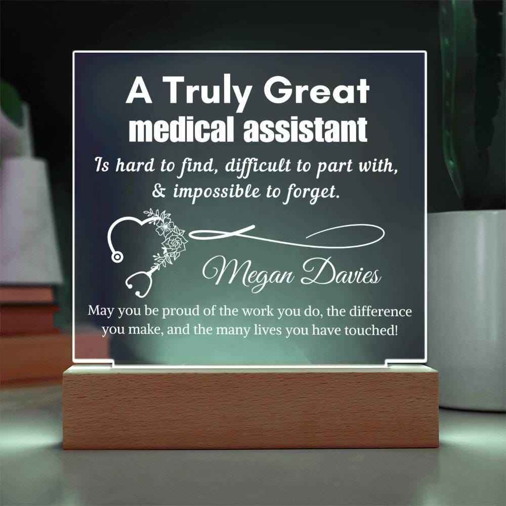Personalized Medical Assistant Gift Cordless LED Acrylic Sign – CMA – view 2