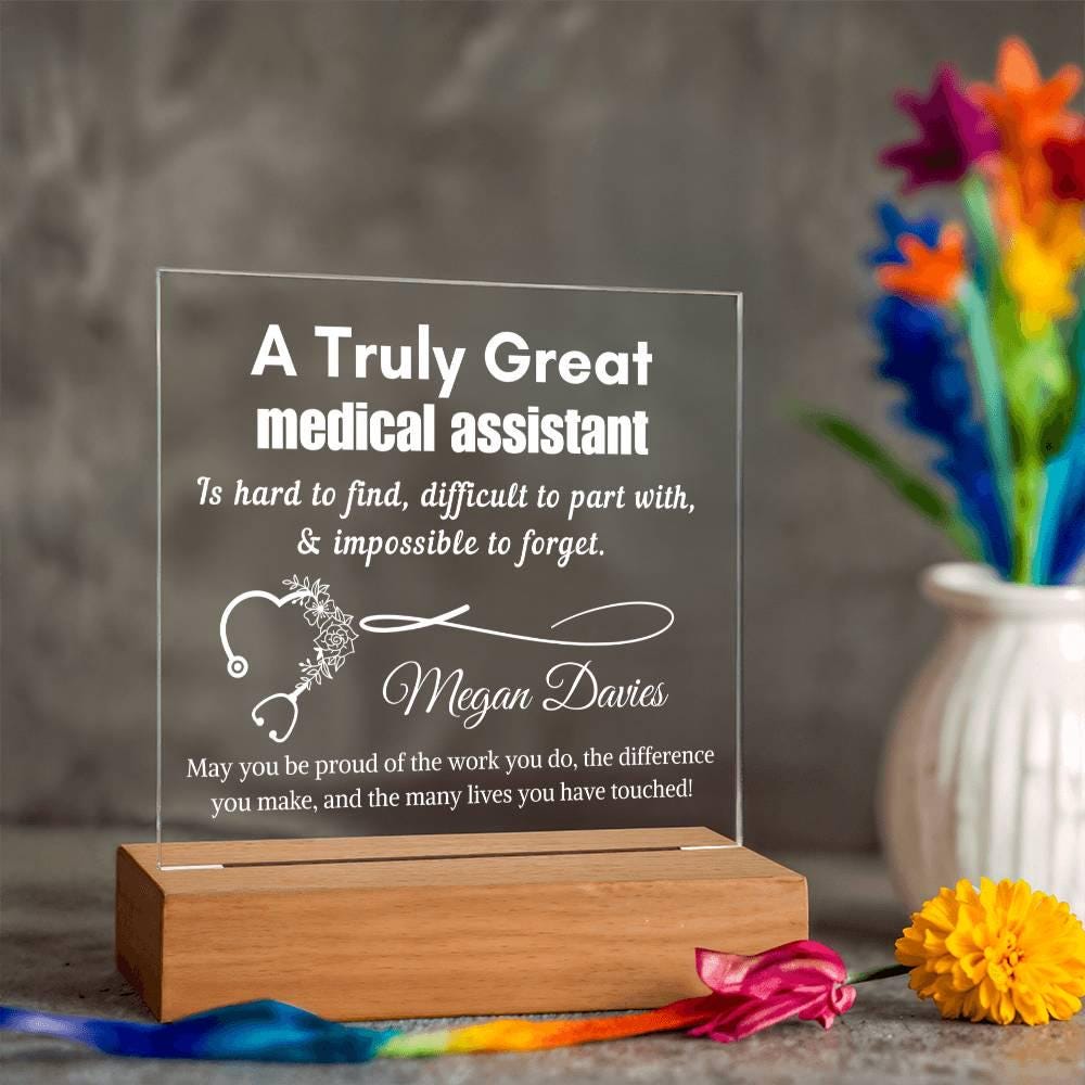 Personalized Medical Assistant Gift Cordless LED Acrylic Sign – CMA – view 7
