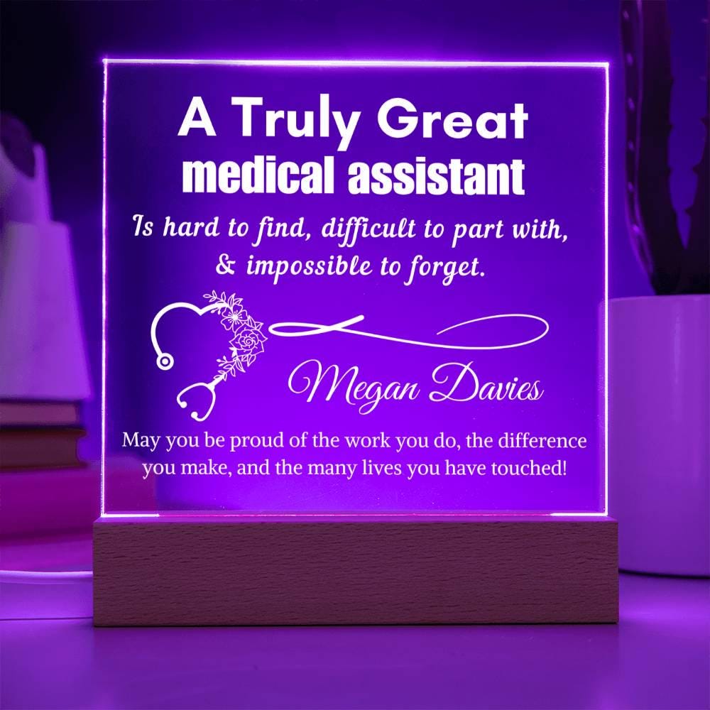 Personalized Medical Assistant Gift Cordless LED Acrylic Sign – CMA – view 4