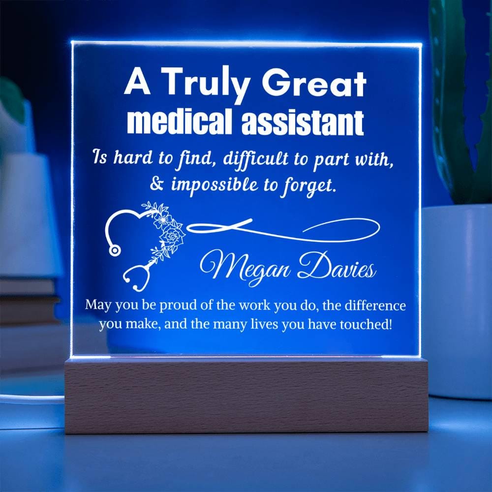 Personalized Medical Assistant Gift Cordless LED Acrylic Sign – CMA – view 3