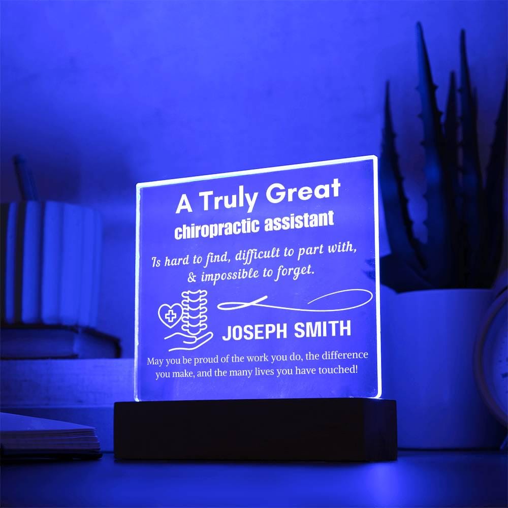 Personalized Chiropractic Assistant Gift Cordless LED Acrylic Sign – view 4