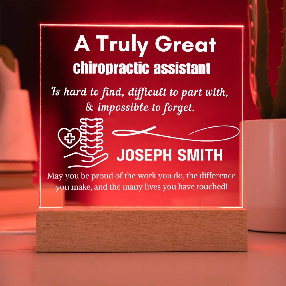 Personalized Chiropractic Assistant Gift Cordless LED Acrylic Sign – view 8