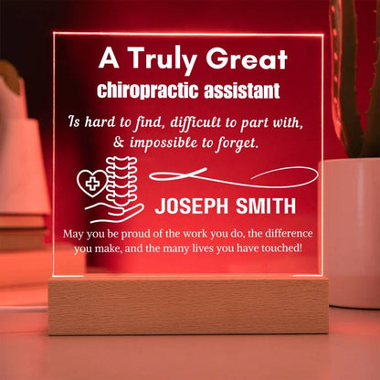 Personalized Chiropractic Assistant Gift Cordless LED Acrylic Sign – view 8