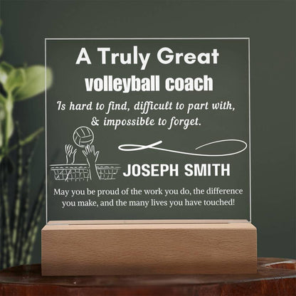 Personalized Volleyball Coach Gift Cordless LED Acrylic Sign – Gift – view 5