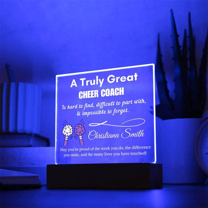 Personalized Cheer Coach Acrylic LED Sign: Thank You Gift – view 9