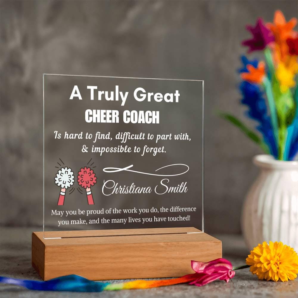 Personalized Cheer Coach Acrylic LED Sign: Thank You Gift – view 7