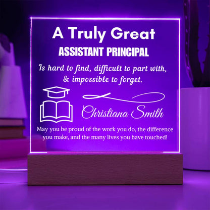 Personalized Assistant Principal Sign – Retirement Appreciation Gift – view 2