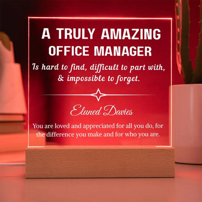 Personalized Office Manager Gift Acrylic Sign – Corporate Gifts – view 9
