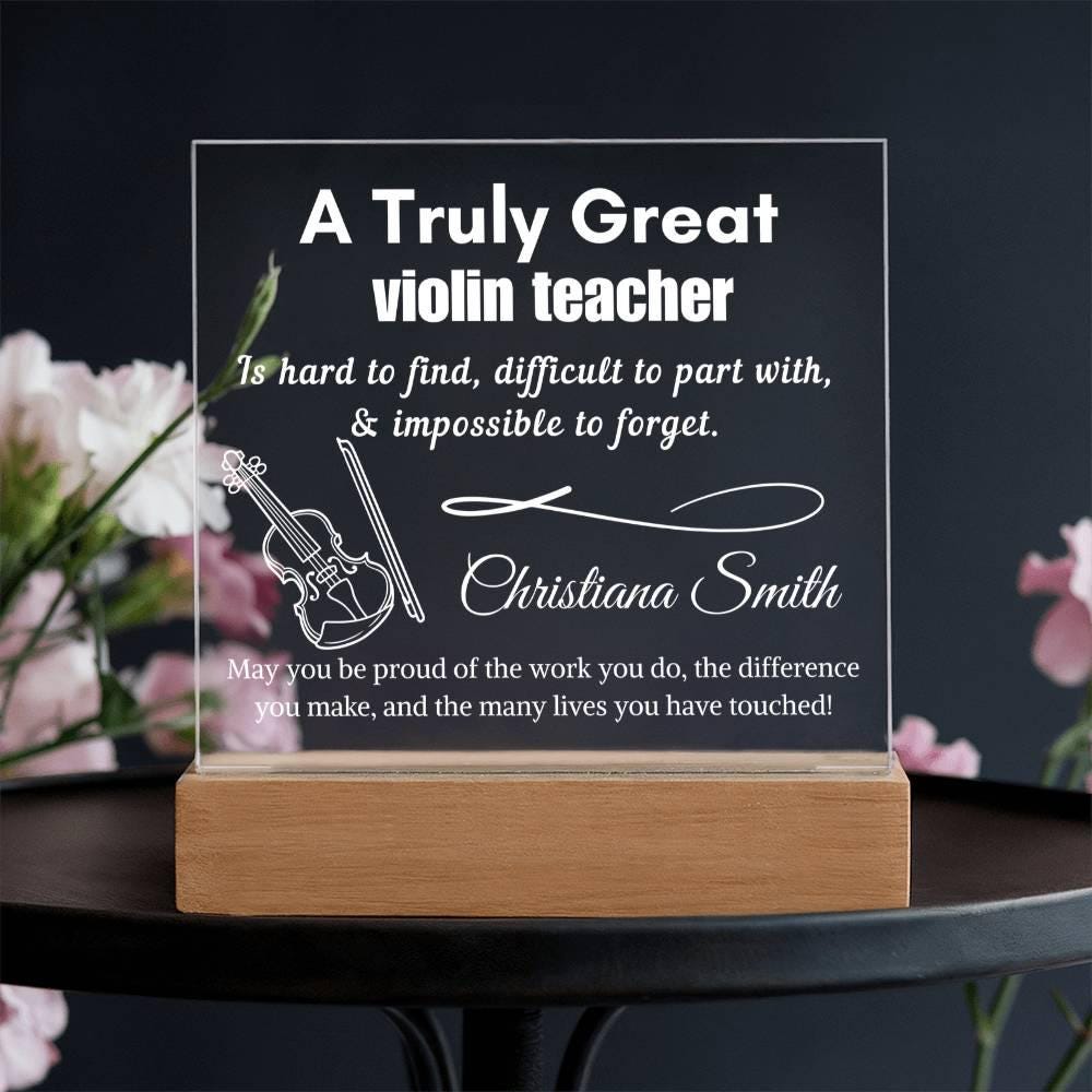 Personalized Violin Teacher Gift LED Acrylic Sign– Music Teacher – view 4