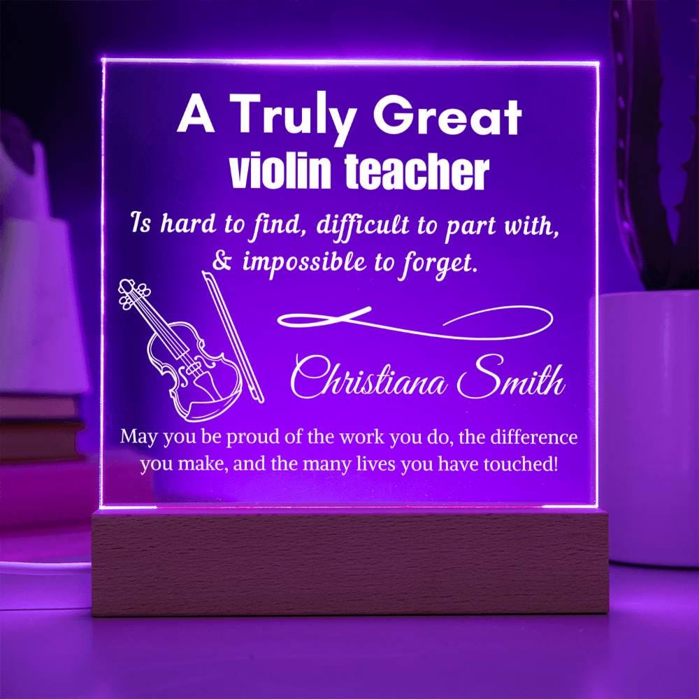 Personalized Violin Teacher Gift LED Acrylic Sign– Music Teacher – view 6