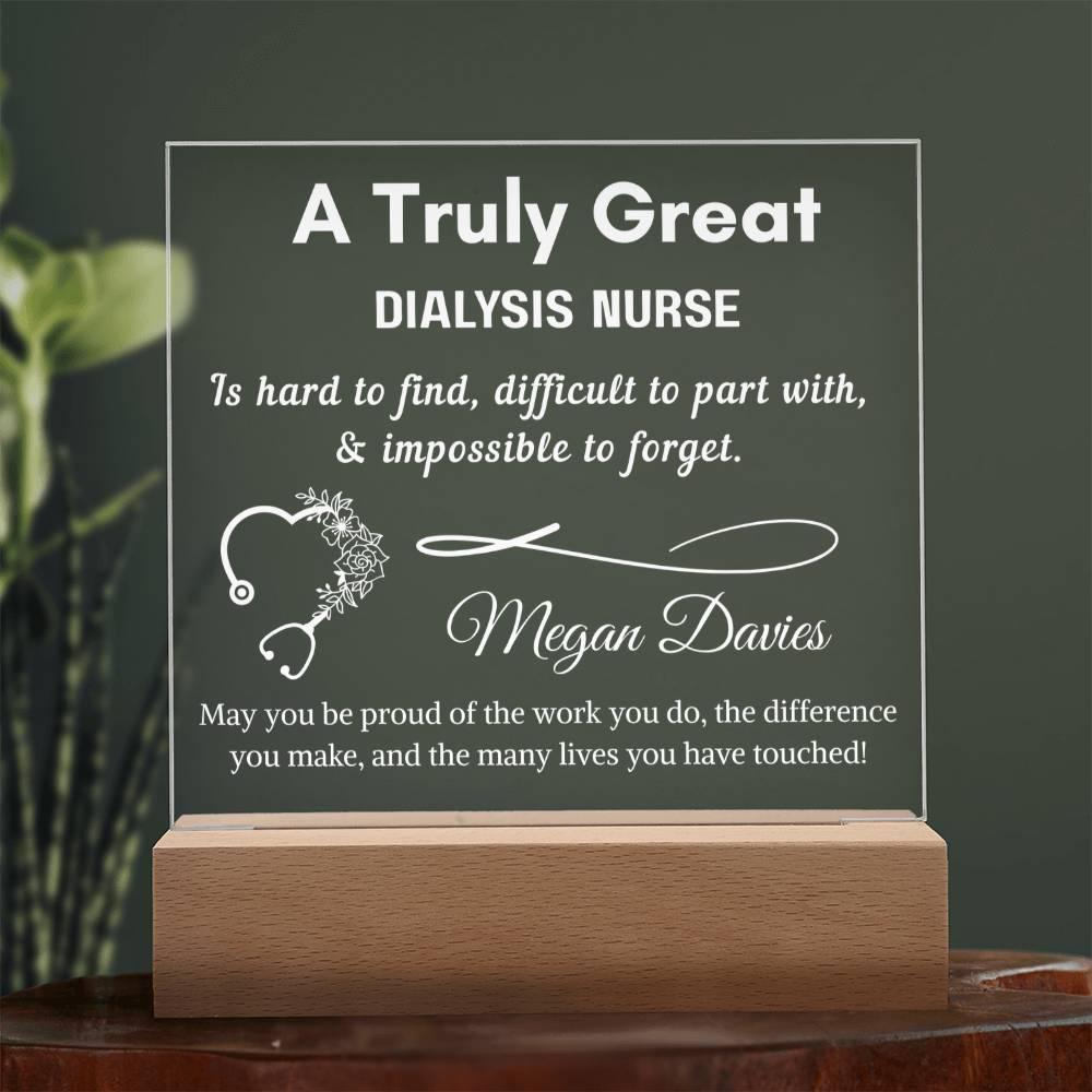 Personalized Dialysis Nurse Gift Acrylic LED Sign – Dialysis Nurse – view 3