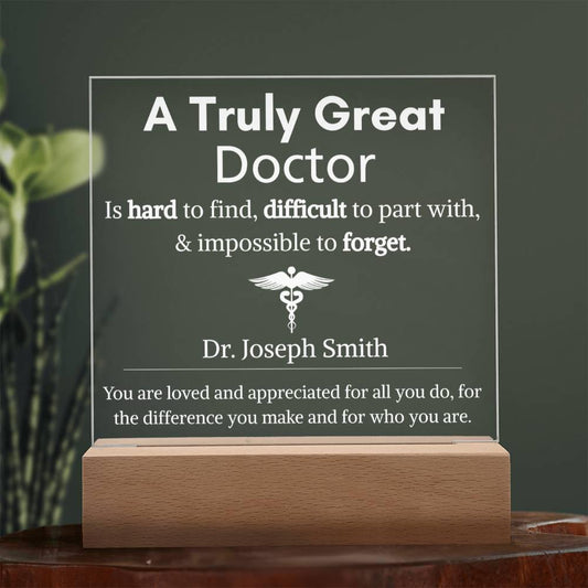 Personalized Doctor Gift Acrylic LED Sign – Doctor Appreciation – view 2