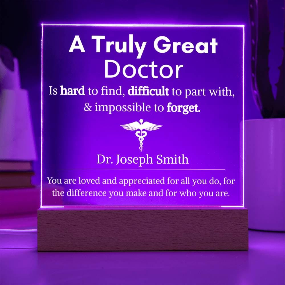 Personalized Doctor Gift Acrylic LED Sign – Doctor Appreciation – view 9