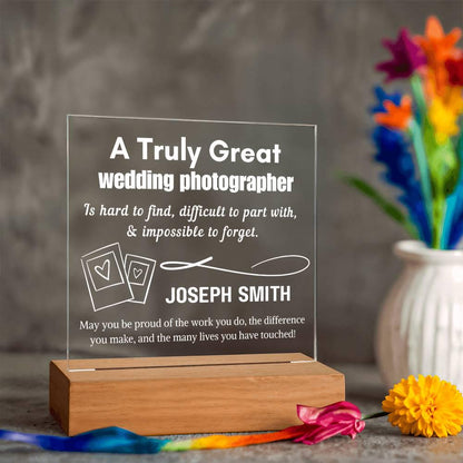 Personalized Wedding Photographer Gift Acrylic LED Sign – Photography – view 9