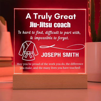Personalized Jiu Jitsu Coach Gift Acrylic LED Sign – Jiu Jitsu – view 2