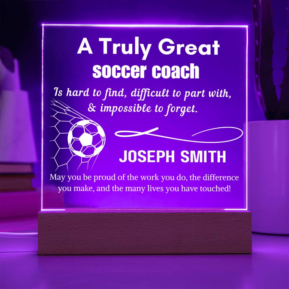 Personalized Soccer Coach Gift Acrylic LED Sign – Gift from Team – view 9