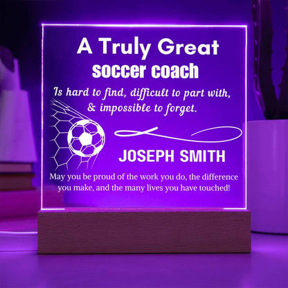 Personalized Soccer Coach Gift Acrylic LED Sign – Gift from Team – view 9