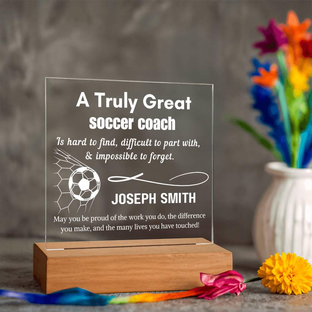 Personalized Soccer Coach Gift Acrylic LED Sign – Gift from Team – view 8