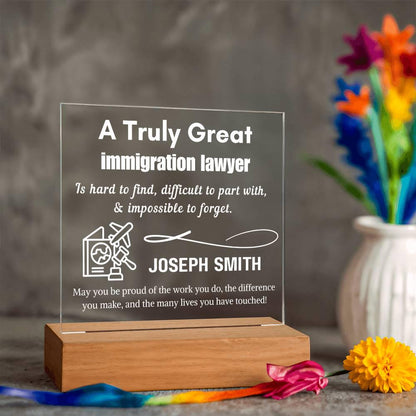 Personalized Immigration Lawyer Gift Acrylic LED Sign – Custom Gift – view 10