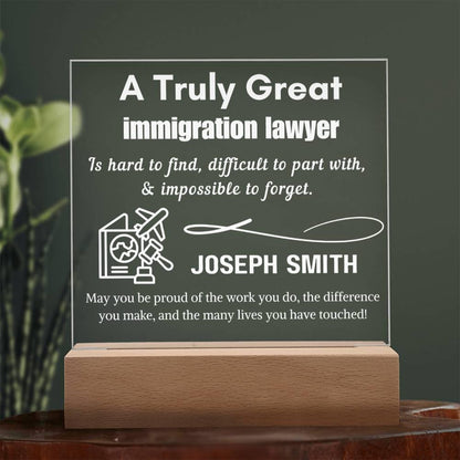 Personalized Immigration Lawyer Gift Acrylic LED Sign – Custom Gift – view 9