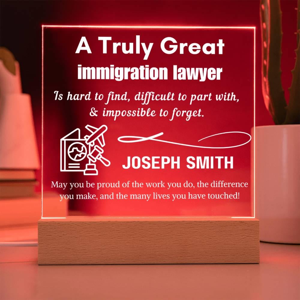 Personalized Immigration Lawyer Gift Acrylic LED Sign – Custom Gift – view 8