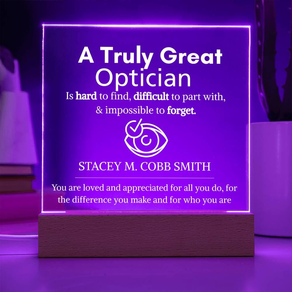 Personalized Optician Gift: Acrylic LED Eye Doctor Sign – view 7