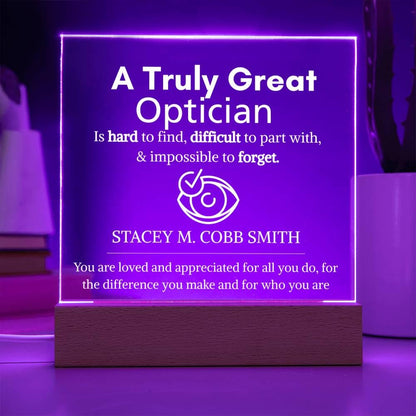 Personalized Optician Gift: Acrylic LED Eye Doctor Sign – view 7