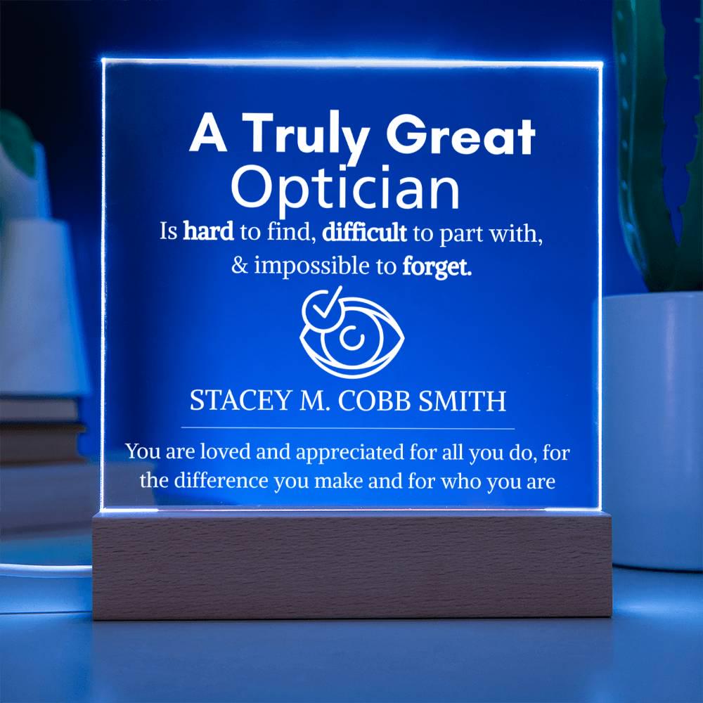 Personalized Optician Gift: Acrylic LED Eye Doctor Sign – view 4
