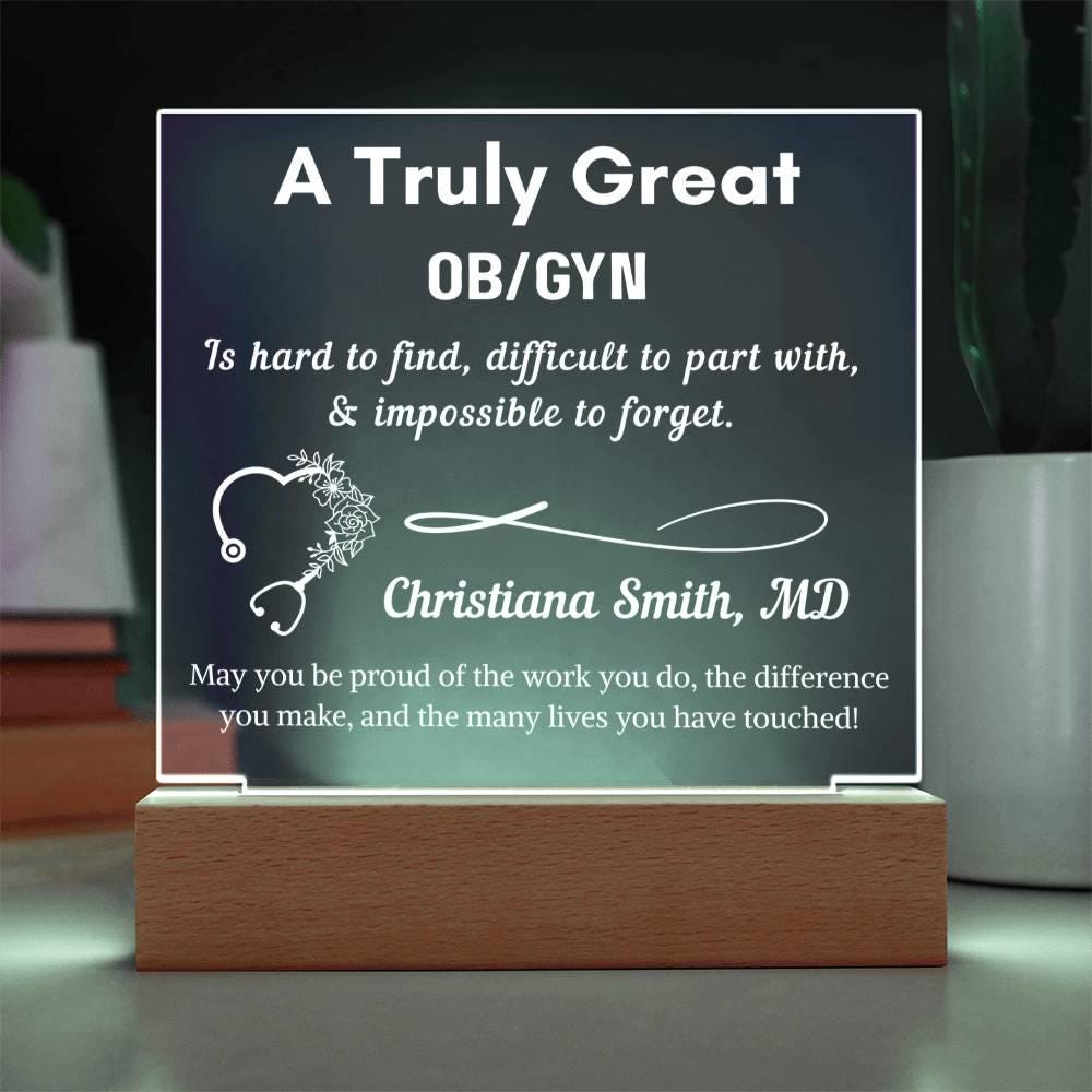 Personalized OBGYN Gift Acrylic Light Sign – Ob-Gyn Doctor