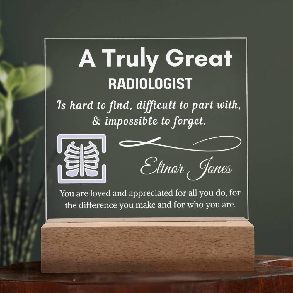 Personalized Radiologist Acrylic LED Sign: Radiology Tech Gift