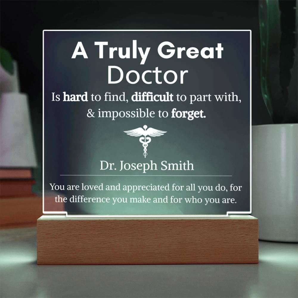 Personalized Doctor Gift Acrylic LED Sign – Doctor Appreciation