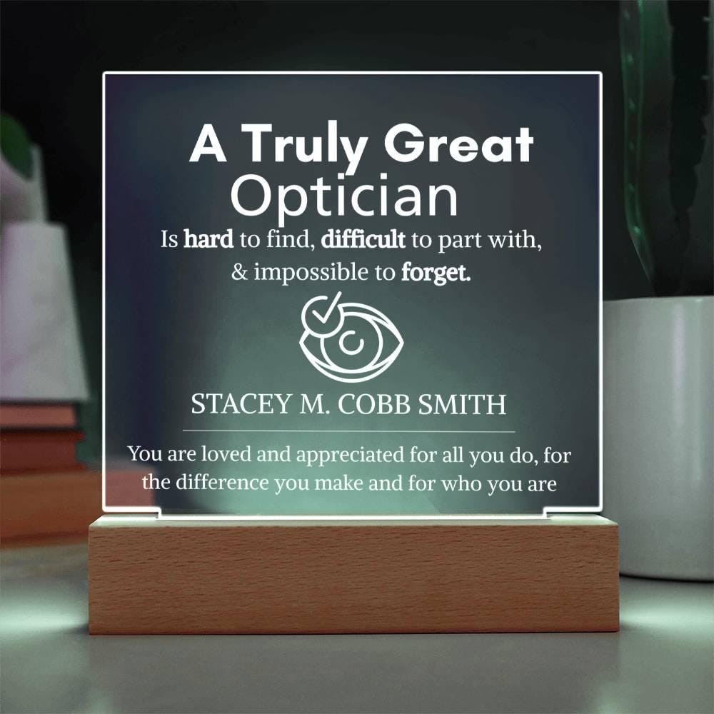 Personalized Optician Gift: Acrylic LED Eye Doctor Sign