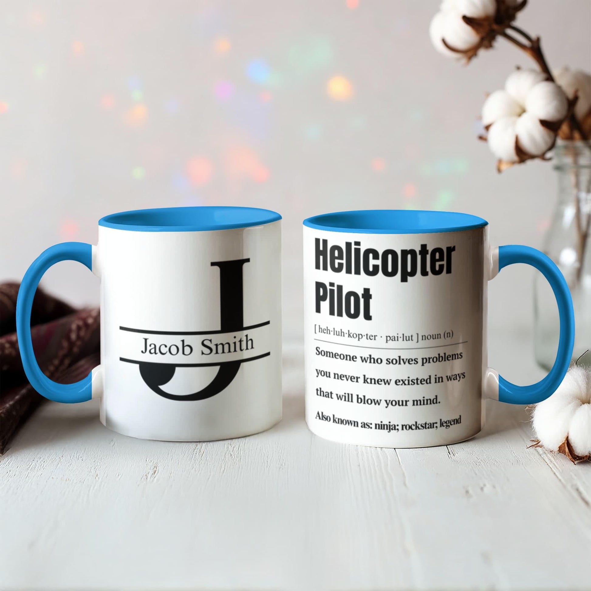 Helicopter Pilot Personalized Mug – Funny Helicopter Pilot Gift Idea – view 9