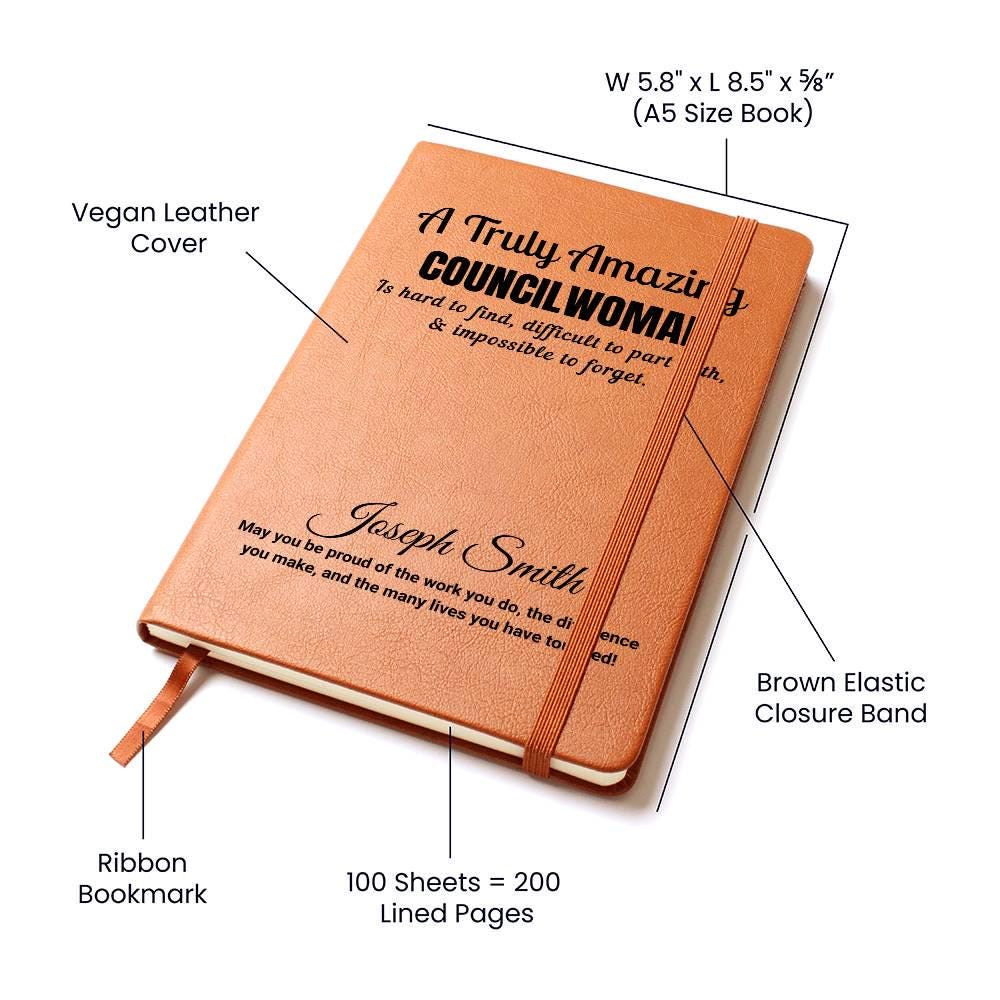 Personalized Councilwoman Gift Vegan Leather Journal – view 3